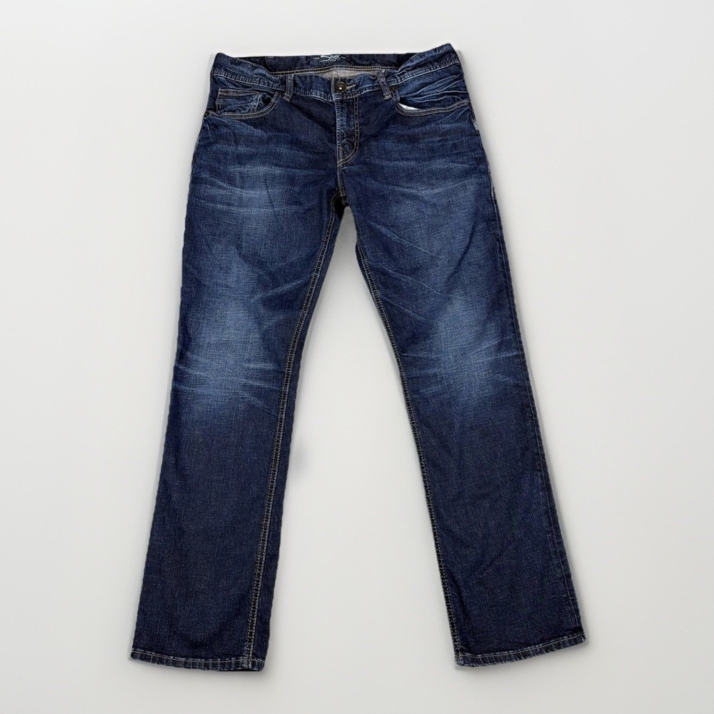 Silver Jeans Allan Straight Leg Mens 34x32 Dark Wash Blue Denim M22231BBS491